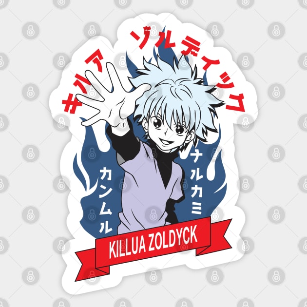 Killua anime boy Fanart Sticker by Planet of Tees